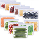 Kit 5 Porta Alimentos Silicone Zíper Abre e Fecha Reutilizável 26x20cm