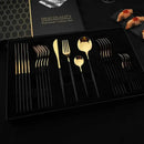 Conjunto de Talheres Dourado Luxy 24 Peças + Brinde Caixa presente
