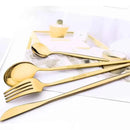 Conjunto de Talheres Dourado Luxy 24 Peças + Brinde Caixa presente